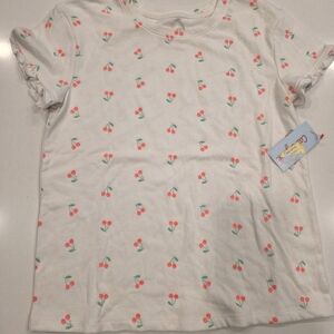 Cat & Jack White Tee with Pink Cherry Print